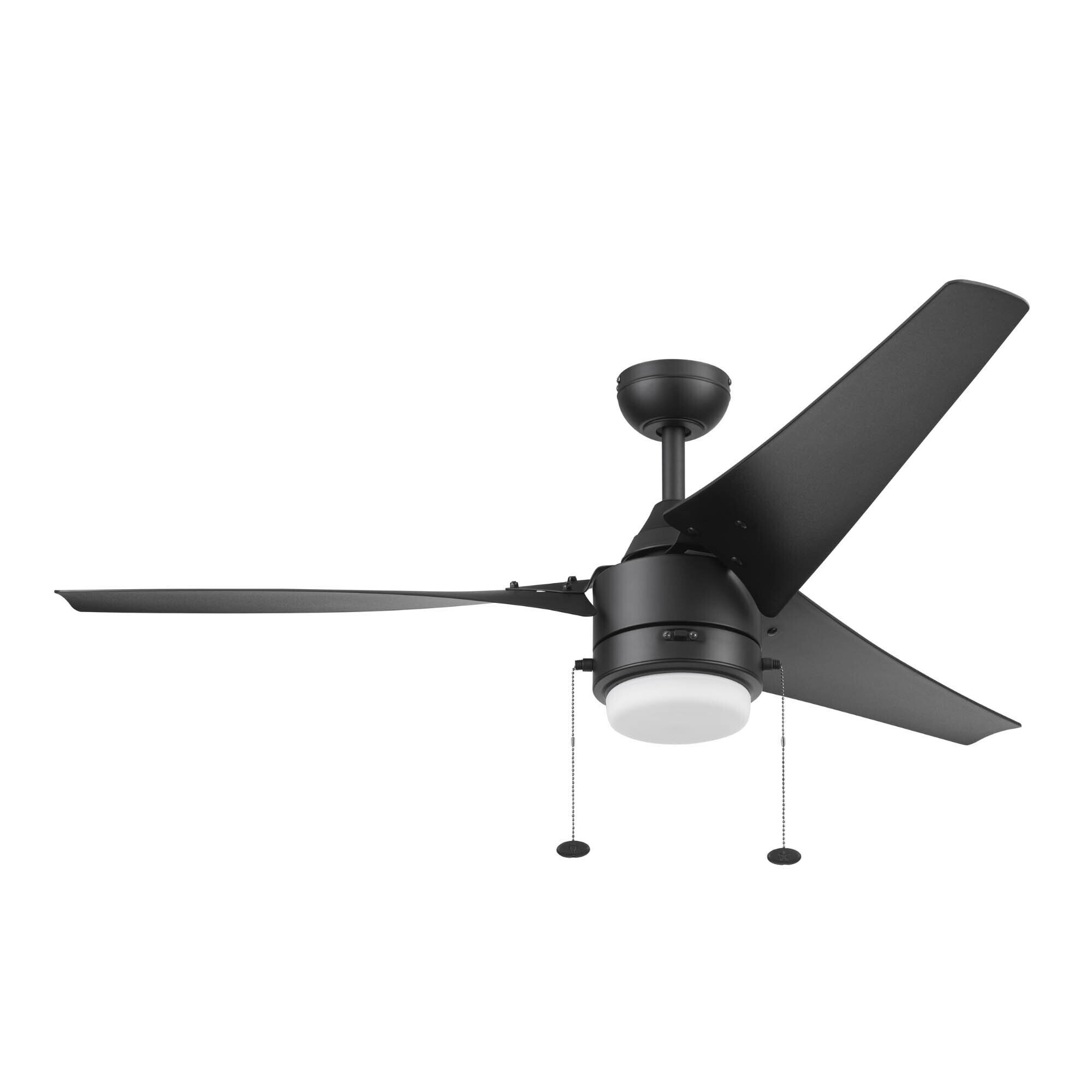 Prominence Home, PH 52in. Teo /Wet Rated, Black, Pull Chain, Fan Diameter 52 in, Fan Blade Span 50-54 Air Delivery 6040 cfm, Model# 51862